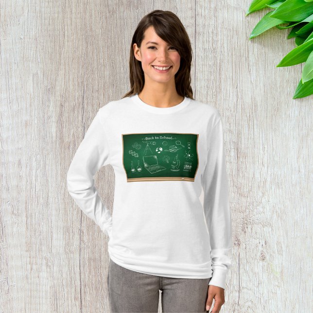 Camiseta Voltar ao Ensino do Chalkboard de Ciências Escolar (Criador carregado)