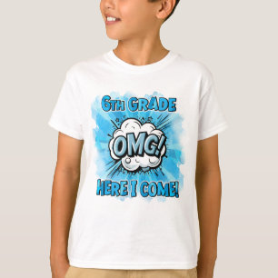 Camiseta Voltar Ao Estilo De Quadrinhos Do Nível 6 Da Escol
