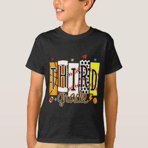 Camiseta Voltar ao futebol de beisebol de basquete da escol