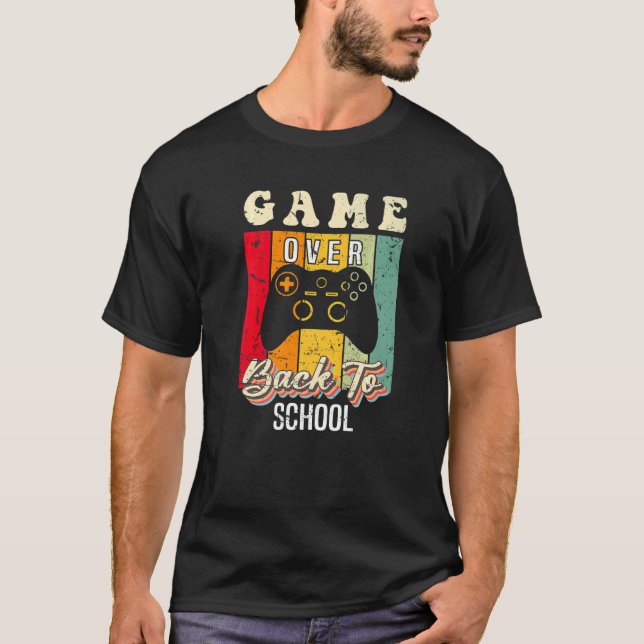 Camiseta Voltar ao Jogo Escolar sobre Controle de Estudante (Frente)
