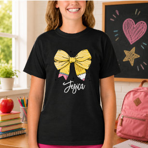 Camiseta Voltar ao Nome Personalizado do Coquette Escolar