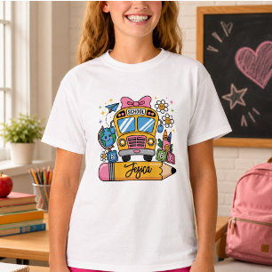 Camiseta Voltar ao Nome Personalizado do Coquette Escolar