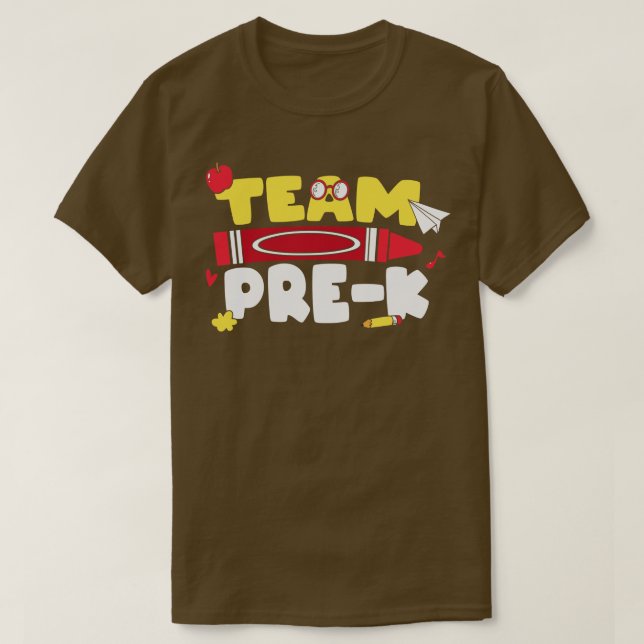 Camiseta Voltar ao pré-k da equipe escolar (Frente do Design)