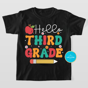 Camiseta Voltar ao Teto Escolar   Hello Third Grade T Shirt