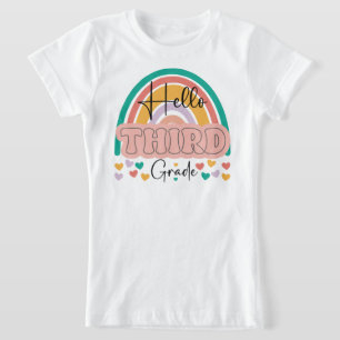 Camiseta Voltar ao Teto Escolar   Hello Third Grade T Shirt
