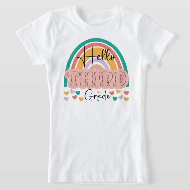 Camiseta Voltar ao Teto Escolar | Hello Third Grade T Shirt (Postura )