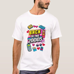 Camiseta Voltar aos Anos 2000 Festa Tema Design Retro Vinta