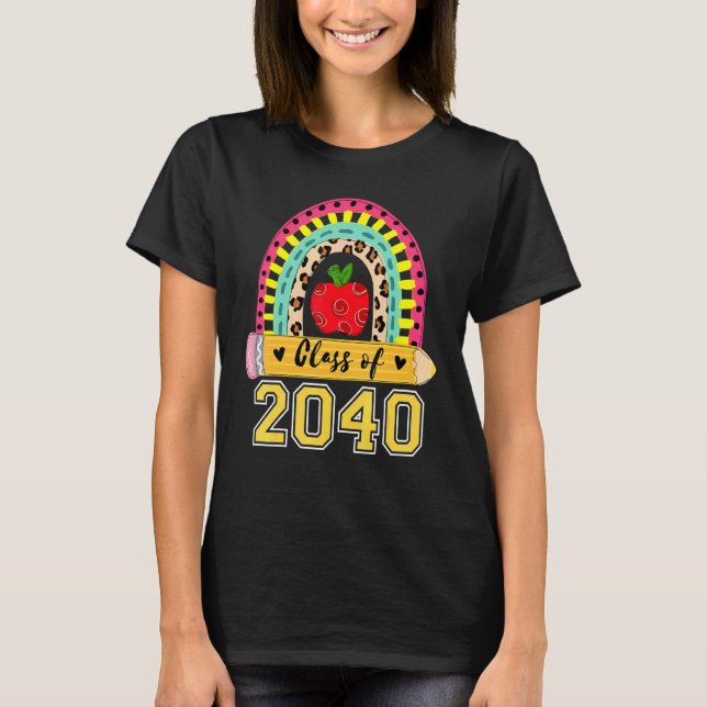CAMISETA VOLTAR ÀS AULAS ARCO-ÍRIS BOHO TURMA DE 2040 CRESC (Frente)