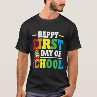 Camiseta Voltar às Aulas Feliz Primeiro Dia de Aula Profess