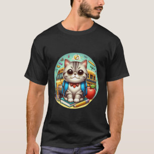 Camiseta Voltar às Aulas Gato Exótico de Pelo Curto Meninos