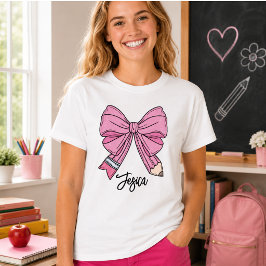Camiseta Voltar às Coisas de Escola Coquette Nome Personali
