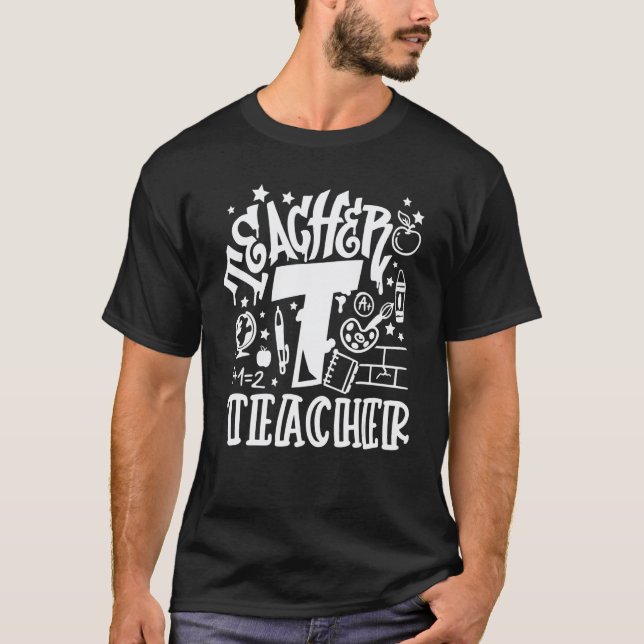 Camiseta Voltar às Escolas Estilo Grafite Para Vida de Prof (Frente)