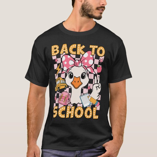 Camiseta Voltar às Escolas Piada Silvestre Ganso Primeiro D (Frente)