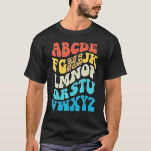 Camiseta Voltar às Letras Olá Alfabeto Pré-K Jardim de Infâ