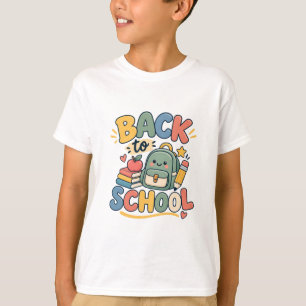 Camiseta Voltar às Suprimentos Escolares Fofos Kawaii