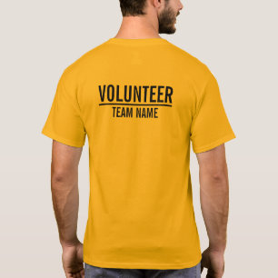 Camiseta Voluntário amarelo com nome feito sob encomenda d