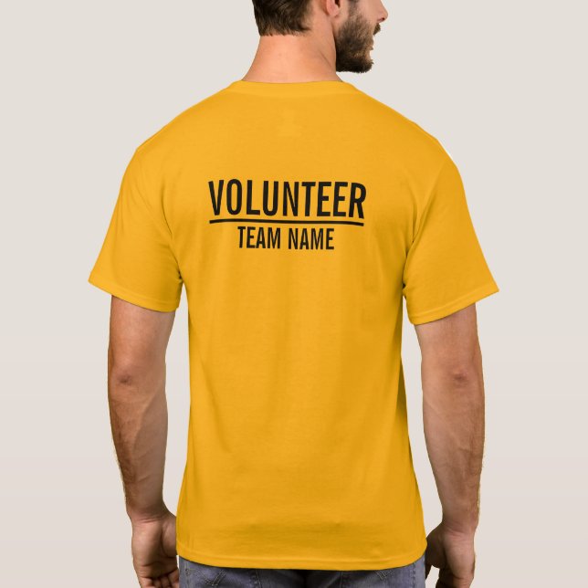 Camiseta Voluntário amarelo com nome feito sob encomenda da (Verso)
