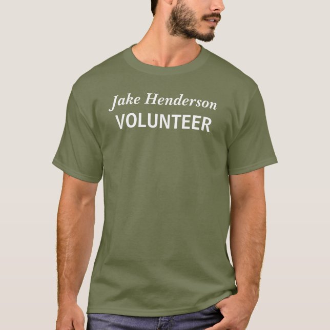 Camiseta Voluntário de Nome Personalizado (Frente)