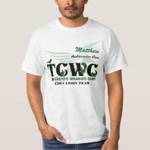 Camiseta Voluntário do logotipo de TCWC - voluntário/nome