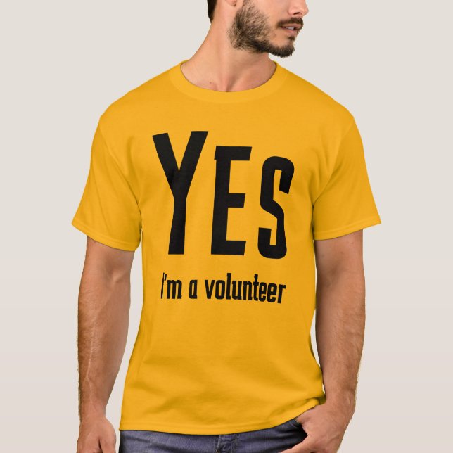 Camiseta Voluntário elegante e simples minimalista (Frente)