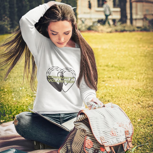 Camiseta Voluntário para comunidade estilizada (Criador carregado)