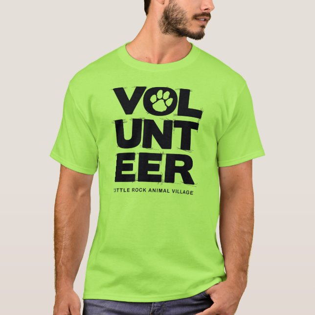 Camiseta "Voluntário, t-shirt de LRAV" (verde limão) (Frente)
