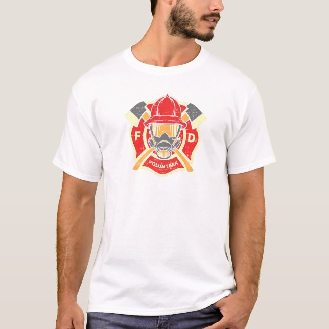 Camiseta Volunteer Fire Department Fireman Firefighter (Frente)