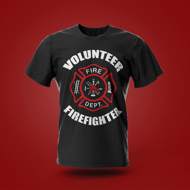Camiseta Volunteer Firefighter Badge (Criador carregado)