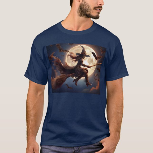 Camiseta Voo à Lua das Bruxas de Bruxas Steampunk (Frente)