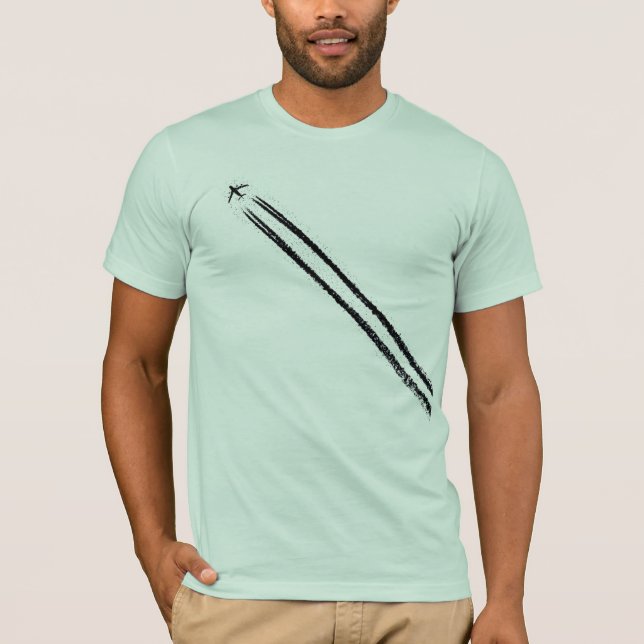 Camiseta Voo afastado/Contrail do avião jato da alta (Frente)