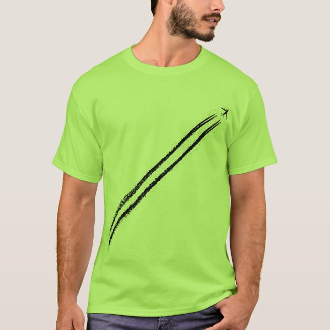 Camiseta Voo afastado/Contrail do avião jato da alta (Frente)