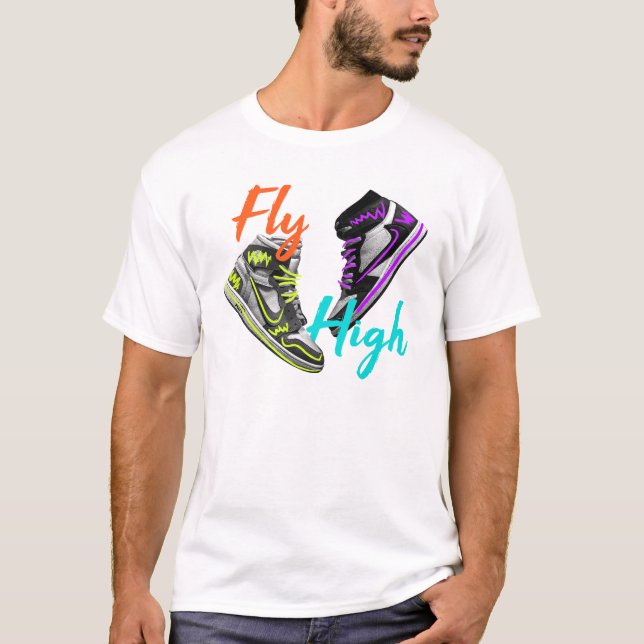 Camiseta Voo Alto - Arte Neon Neon Retro-Top (Frente)