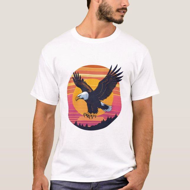 Camiseta Voo Alto Sem Soar - Gráfico Retroativo do Sunset (Frente)