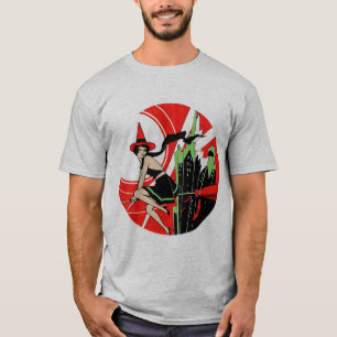Camiseta Vôo da bruxa do Dia das Bruxas (vintage)