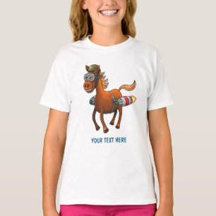 Camiseta Voo de Aniversário do Pônei Foguete