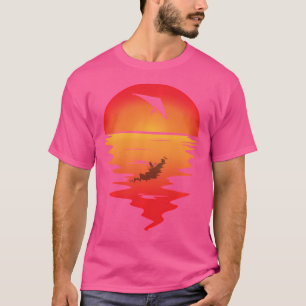 Camiseta Voo de Asa Delta Planador Vintage Pôr do Sol Asa D