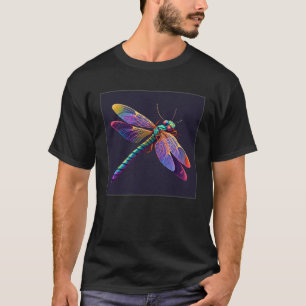 Camiseta Voo de Dragão Bonito Iluminando Mulher Colorida Es