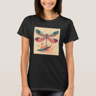 Camiseta Voo de Dragão Bonito Iluminando Mulher Colorida Es