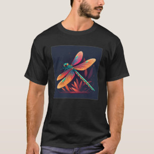 Camiseta Voo de Dragão Bonito Iluminando Mulher Colorida Es