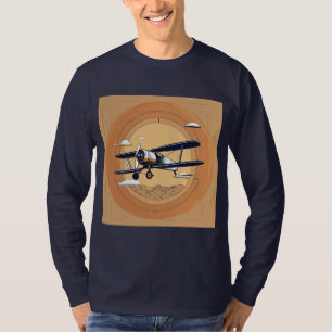 Camiseta Voo de idade do ouro: avião de navegação minimalis