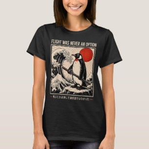 Camiseta Voo de Pinguim Era Uma Opção Humor Negro Engraçado