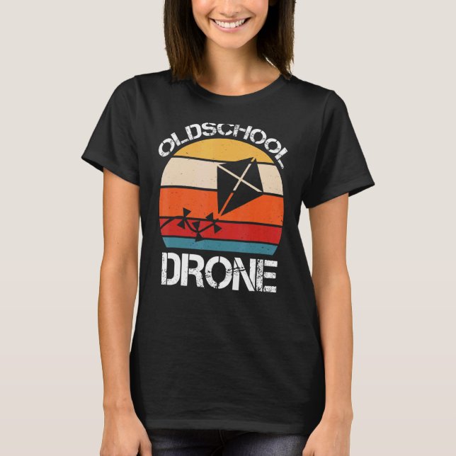 Camiseta Voo do Céu de Drone da Escola Antiga (Frente)