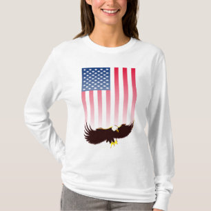 Camiseta Vôo Eagle e bandeira americana