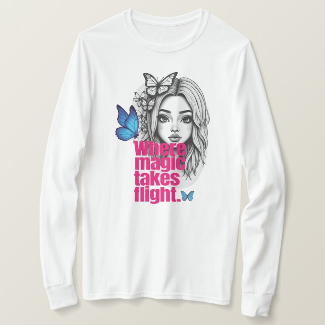 Camiseta Voo encantado (Frente do Design)