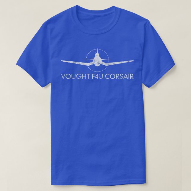 Camiseta Voo F4U Corsair WW2 Plane Americano Efeito Vestido (Frente do Design)