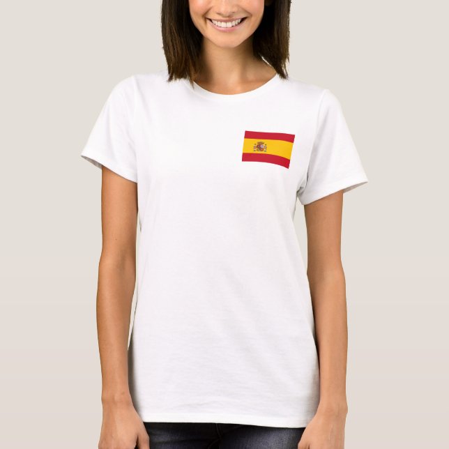 Camiseta Voo feminino com bandeira da Espanha (Frente)
