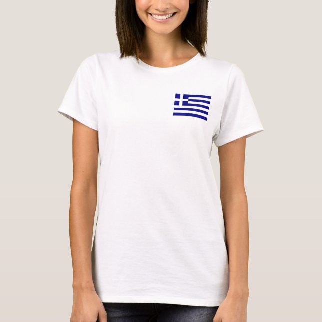 Camiseta Voo feminino Zip Jogger com bandeira da Grécia (Frente)