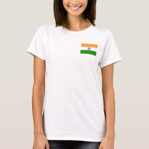 Camiseta Voo feminino Zip Jogger com bandeira da Índia