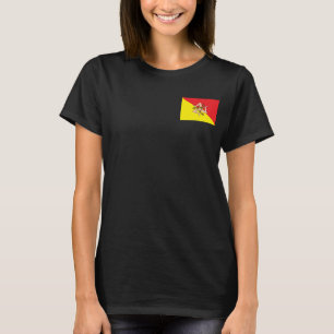 Camiseta Voo feminino Zip Jogger com bandeira da Sicília