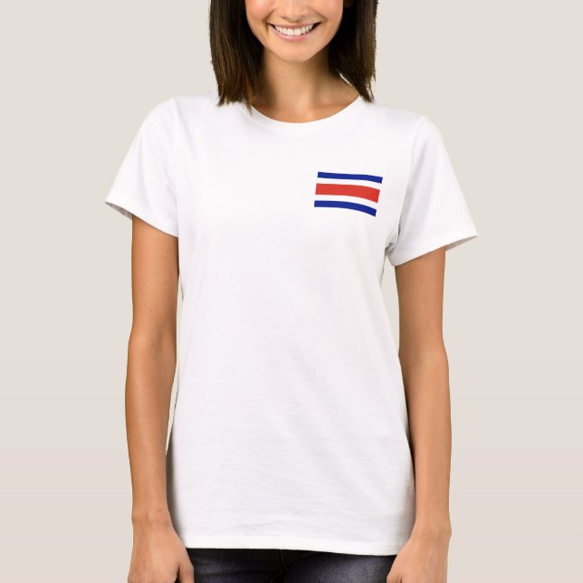 Camiseta Voo feminino Zip Jogger com bandeira de Costa RIca (Frente)